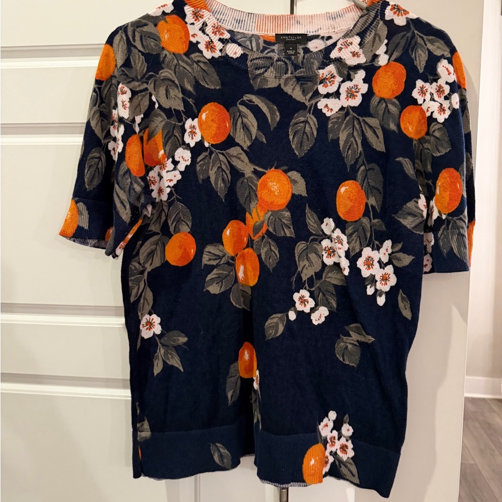 Ann Taylor Factory Orange Short Sleeve Top